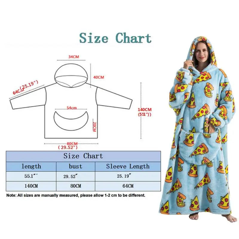 Oversized Wearable Hoodie Sherpa Blanket Unisex For Winter