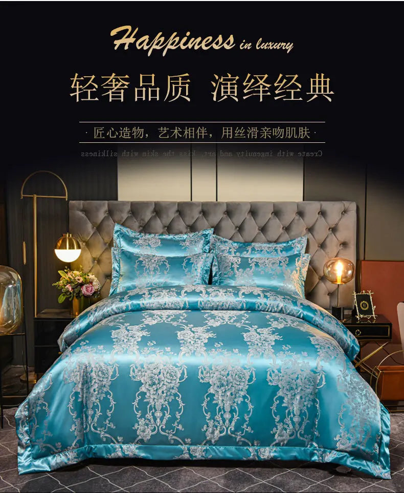 Luxury Satin Jacquard 4-Piece Bedding Set