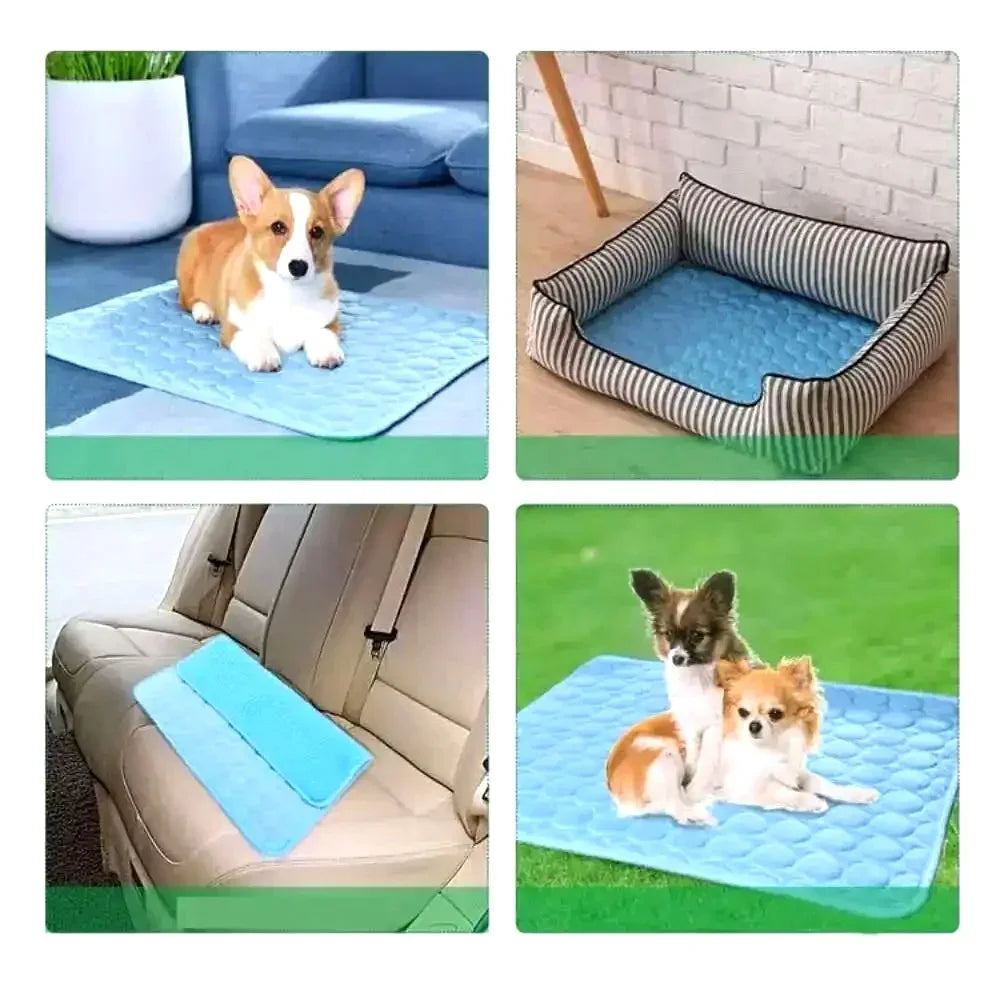 Ice Silk Cooling Dog & Cat Mat | Breathable Summer Cooling Pad for Pets