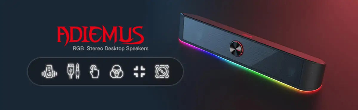 Redragon GS560 Adiemus RGB USB Desktop Soundbar . Stereo Gaming Speaker for PC and Laptop