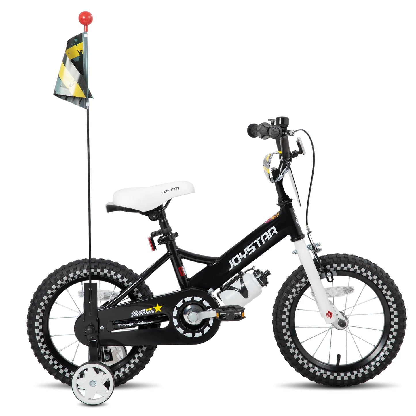 Girls Daisy Kids Bike with Training Wheels . Adjustable Bicycle for Ages 2–7