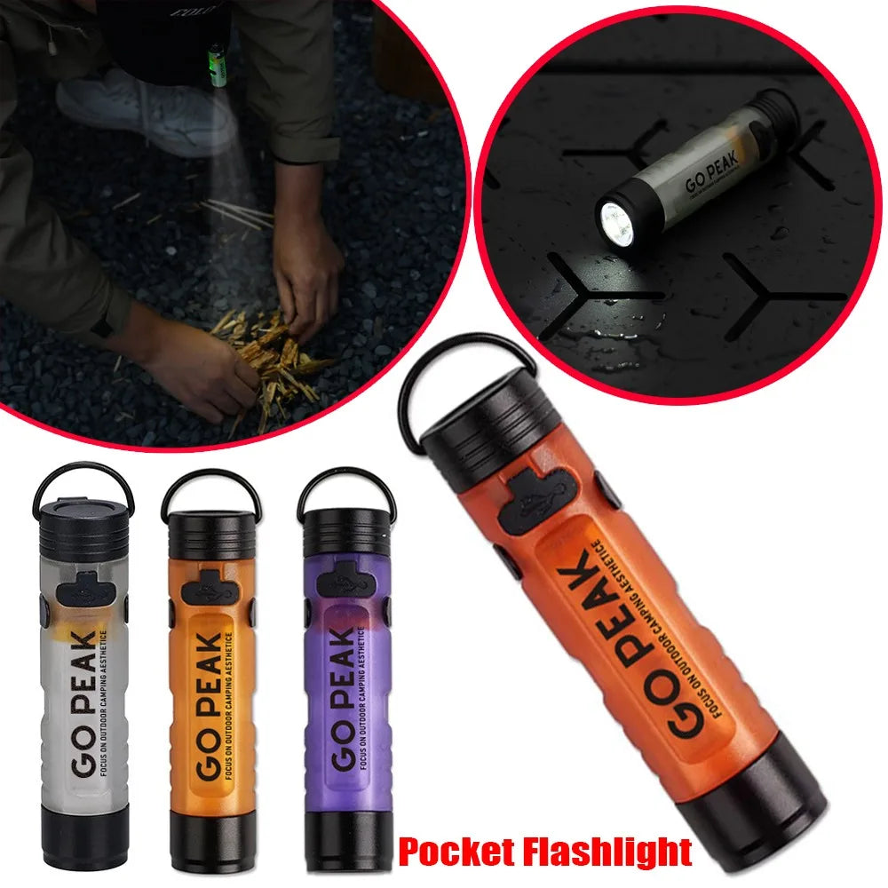 GOPEAK Mini USB Rechargeable LED Pocket Flashlight – Clip-On Keychain Light for Camping, Travel & Everyday Carry