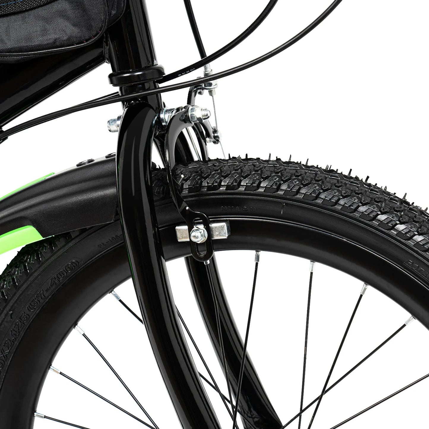 20-Inch 7-Speed Mountain Bike . Kids Bicycle with Adjustable Seat, Front Suspension & Dual Disc Brakes