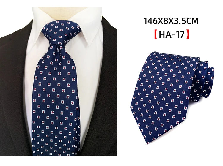Men’s Luxury 8cm Vintage Silk Necktie Classic Designer Business, Wedding & Formal Dress Tie