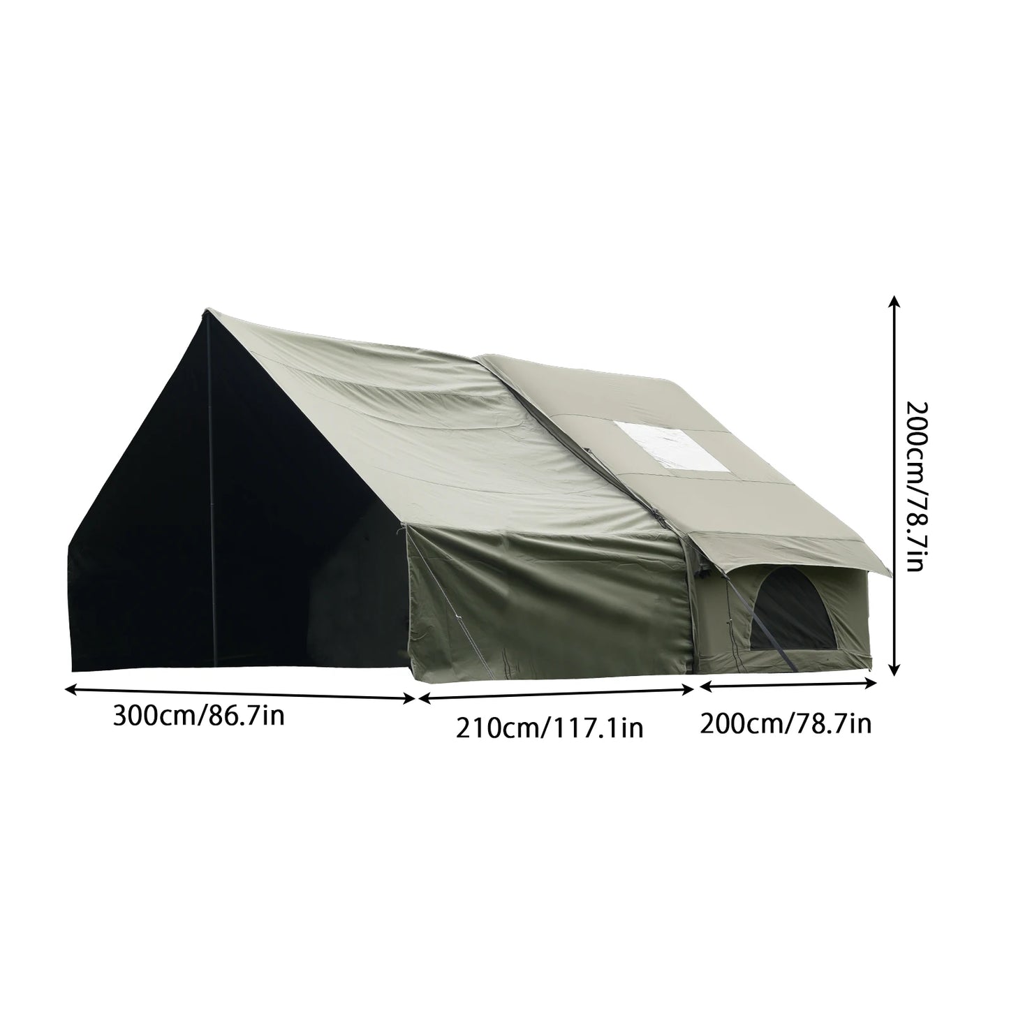 Large Inflatable Camping Tent with Skylight & Breathable Mesh Windows