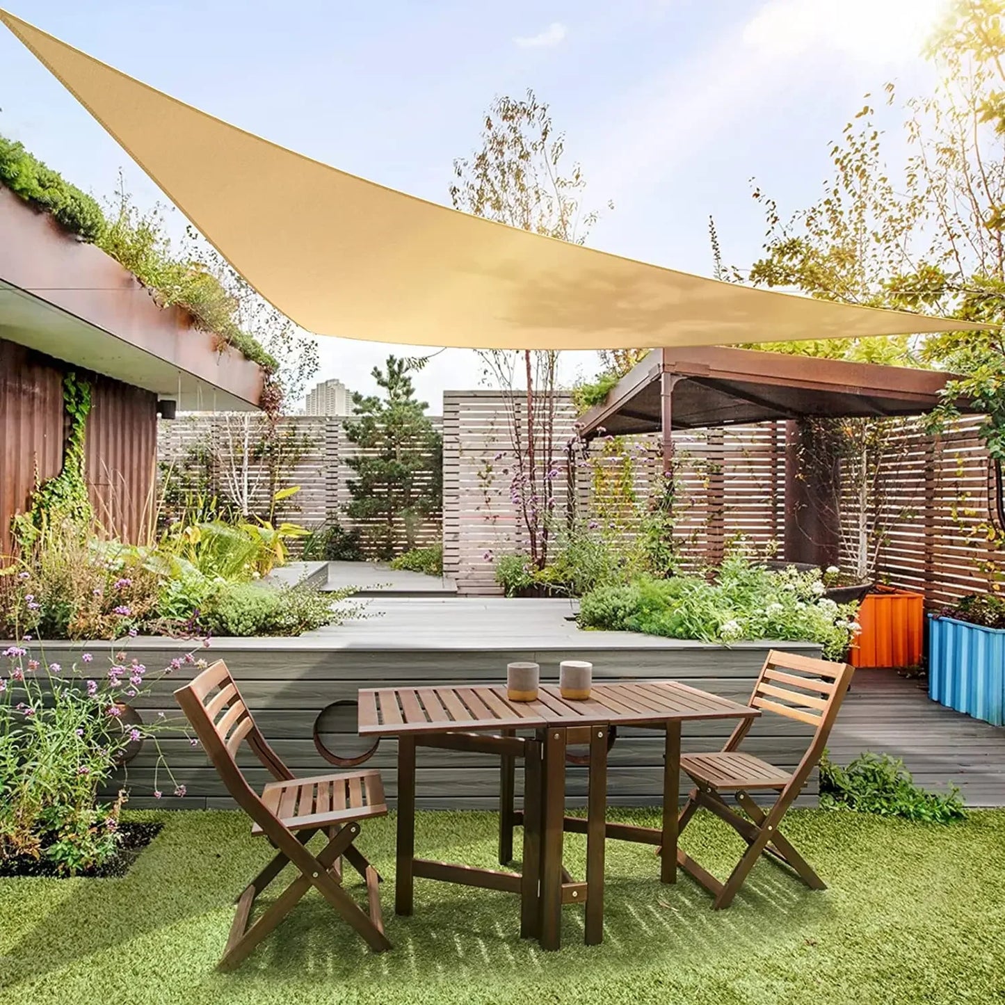 Triangle Sun Shade Sail Canopy .UV Protection Outdoor Patio Shade Cover