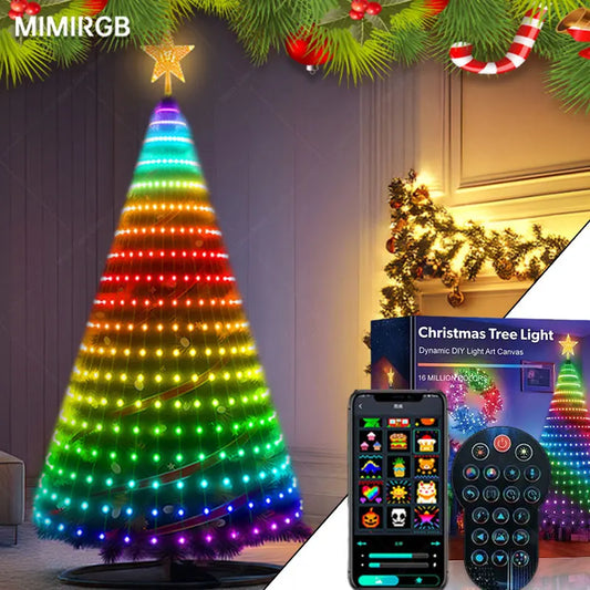 1.8/2.1M Smart RGB Fairy String Light Christmas Tree Light Bluetooth APP Control For Xmas tree Garland Decoration Festive Light