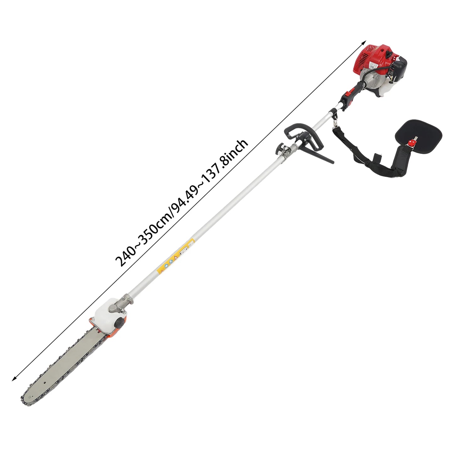 16-Foot Reach Gas Pole Saw & Chainsaw.43cc 2-Cycle Tree Trimmer for Branch Cutting and Yard Maintenance