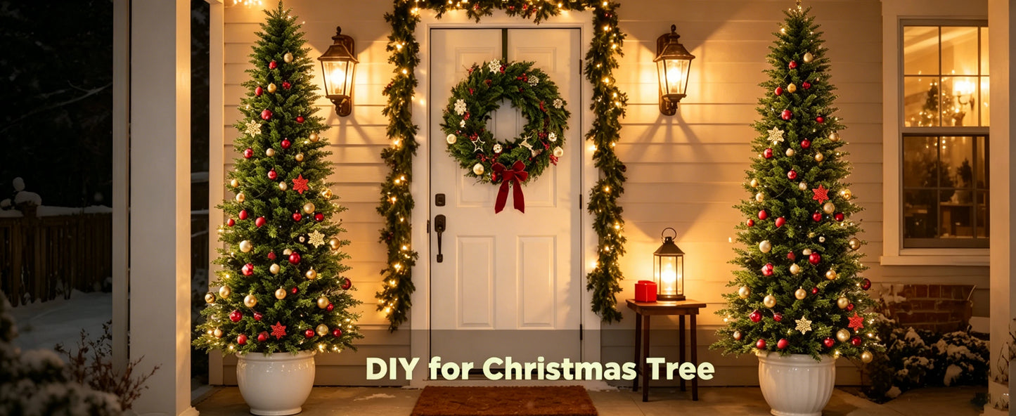 Artificial Cedar Topiary Trees – UV-Resistant Faux Outdoor Porch Trees in Planters for Front Door, Patio & Garden Décor (2–6 FT)