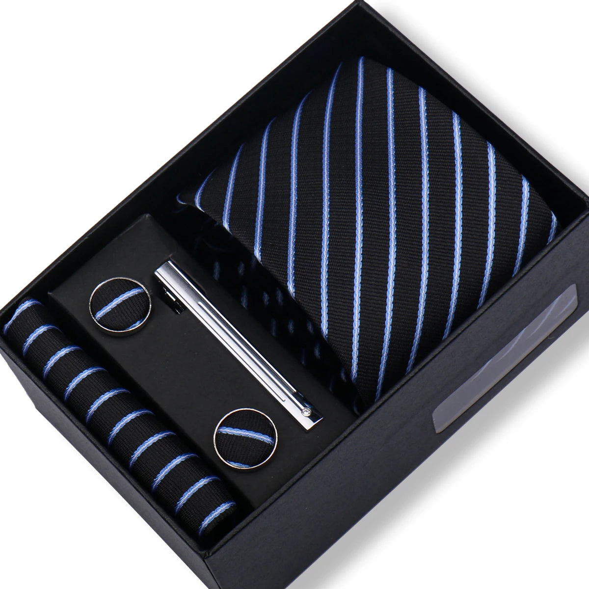 Tie Men With Box Top Quality Business Ties Hanky Cufflink Set Clips Green Necktie Corbatas For Men Wedding In Gift Box Gravatas