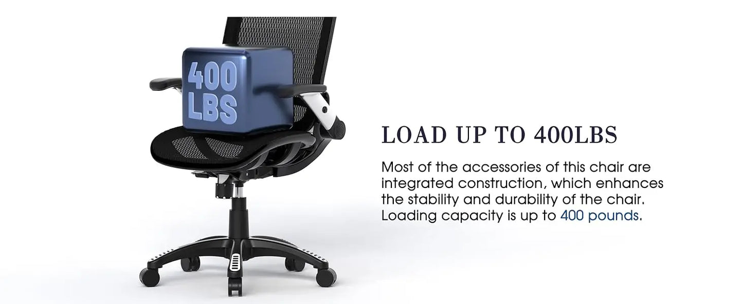 Ergonomic High Back Office Chair with Headrest & Flip Up Arms