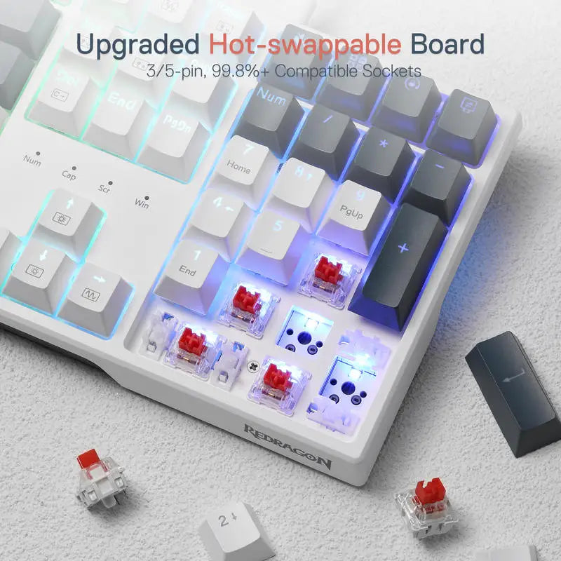 Redragon K668 RGB Mechanical Gaming Keyboard 108 Key Wired Keyboard with Hot-Swappable Switches