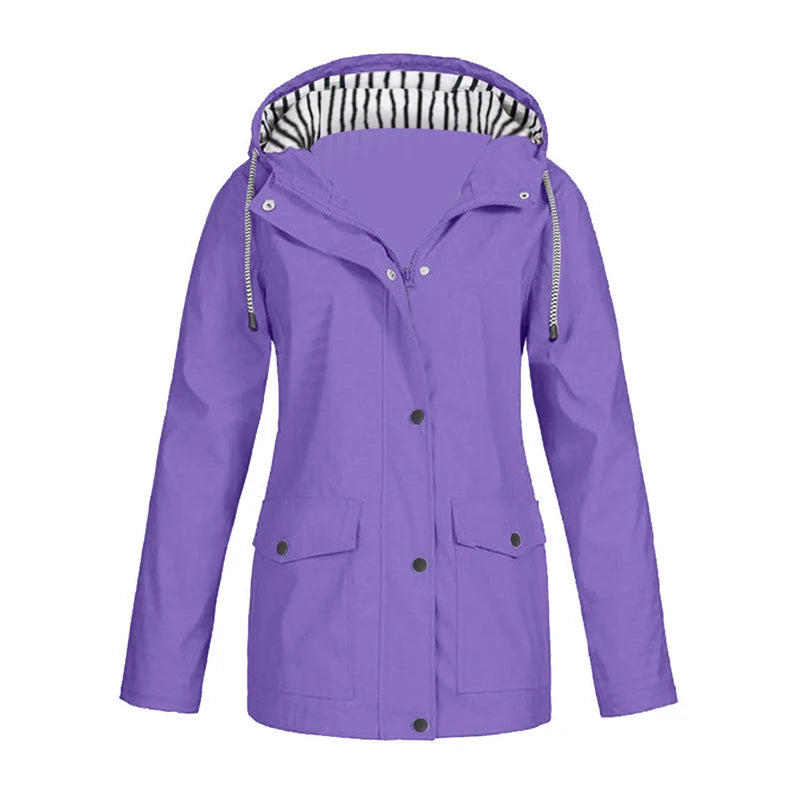 Winter Fleece Hooded Jacket Women Outdoor Mountaineering Coat