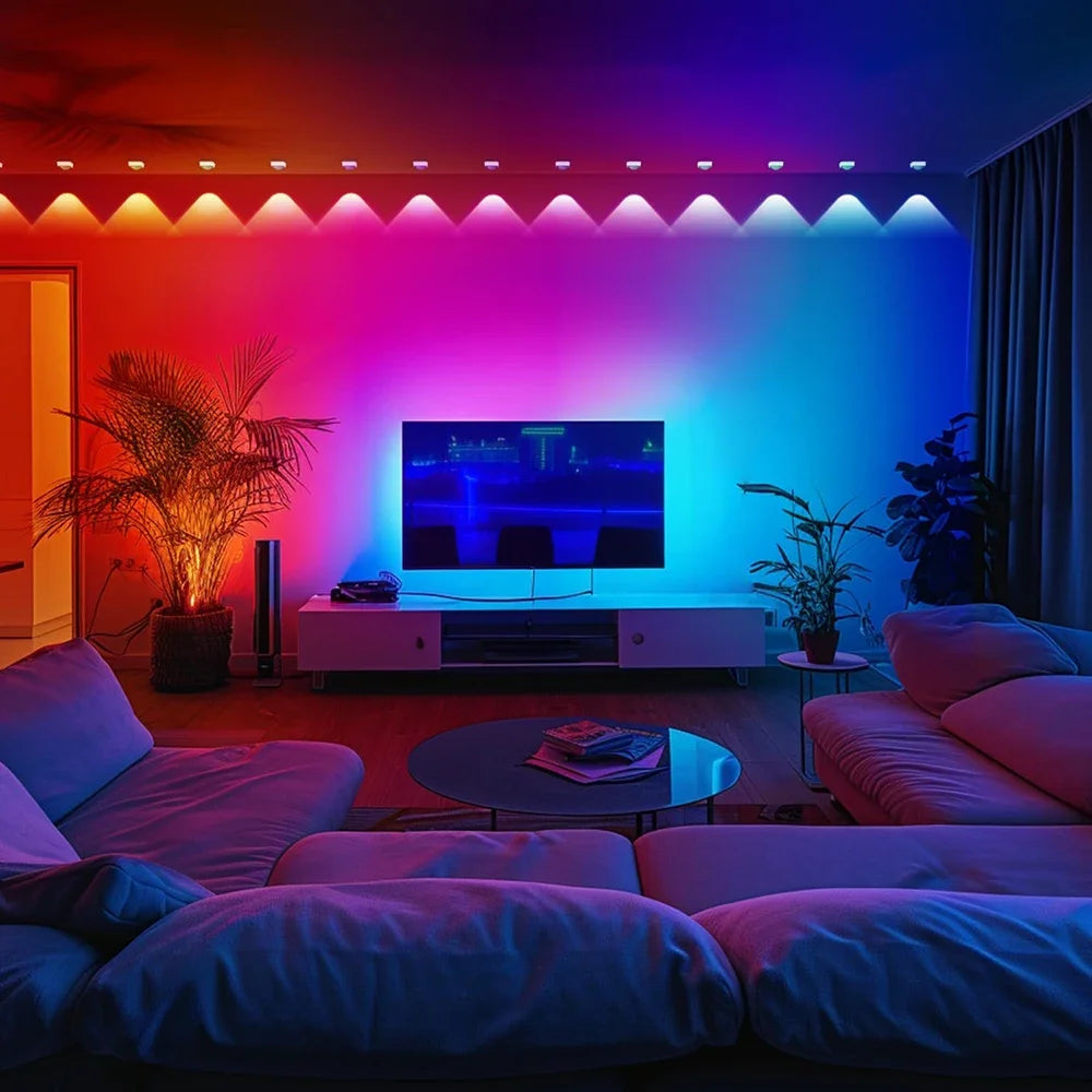 148FT APP Permanent Outdoor Eaves LED Lights Waterproof Smart RGBIC String Lights DIY Scene Full House Christmas Lighting Decor