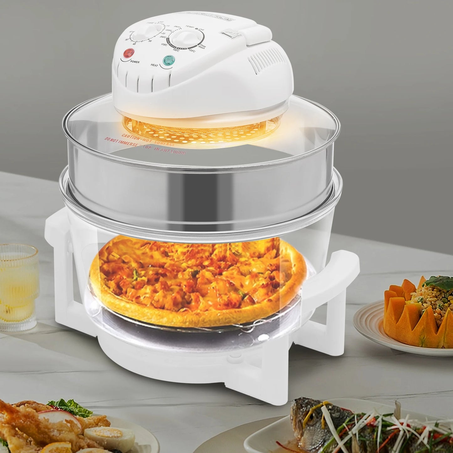 17.96QT Large Capacity Digital Air Fryer Oven 1200W–1400W with 360° Hot Air Circulation