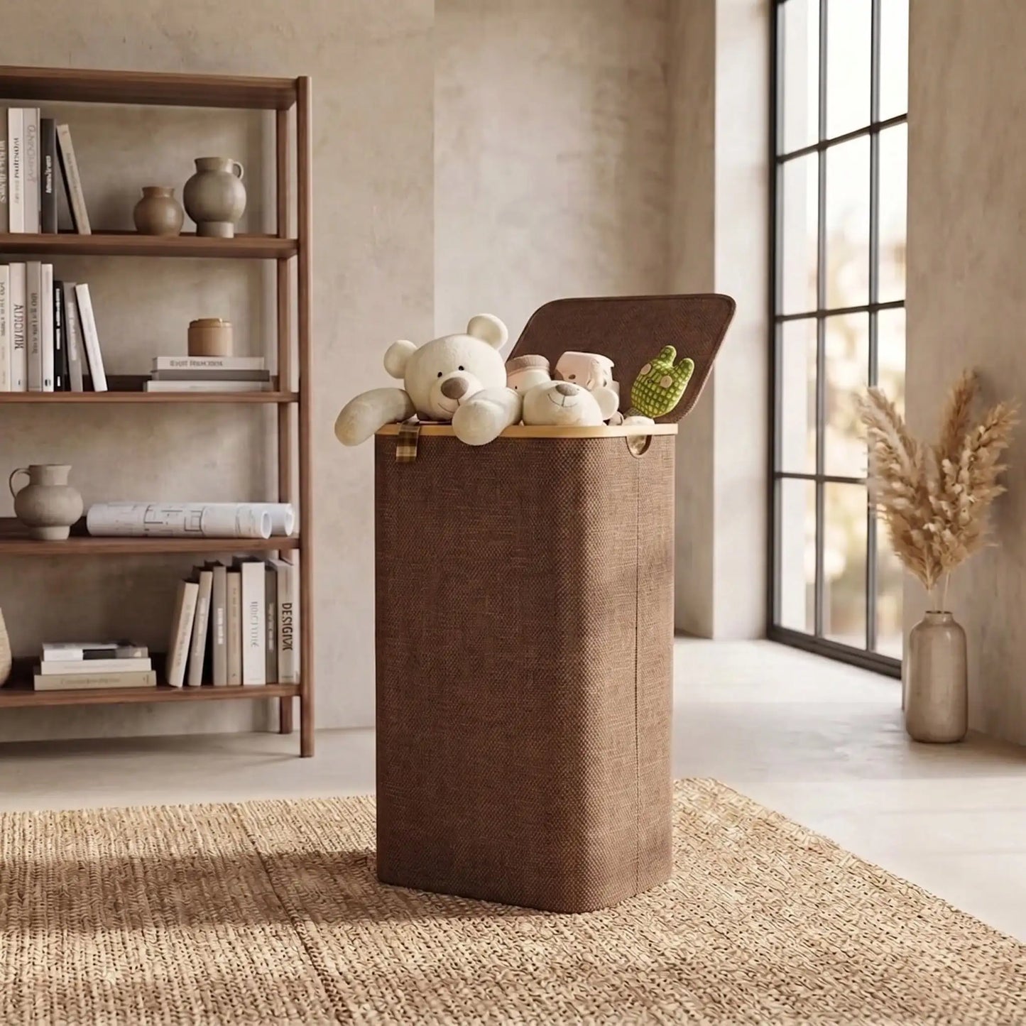 110L Large Capacity Laundry Hamper with Lid & Handles.  Collapsible Oxford Fabric Basket