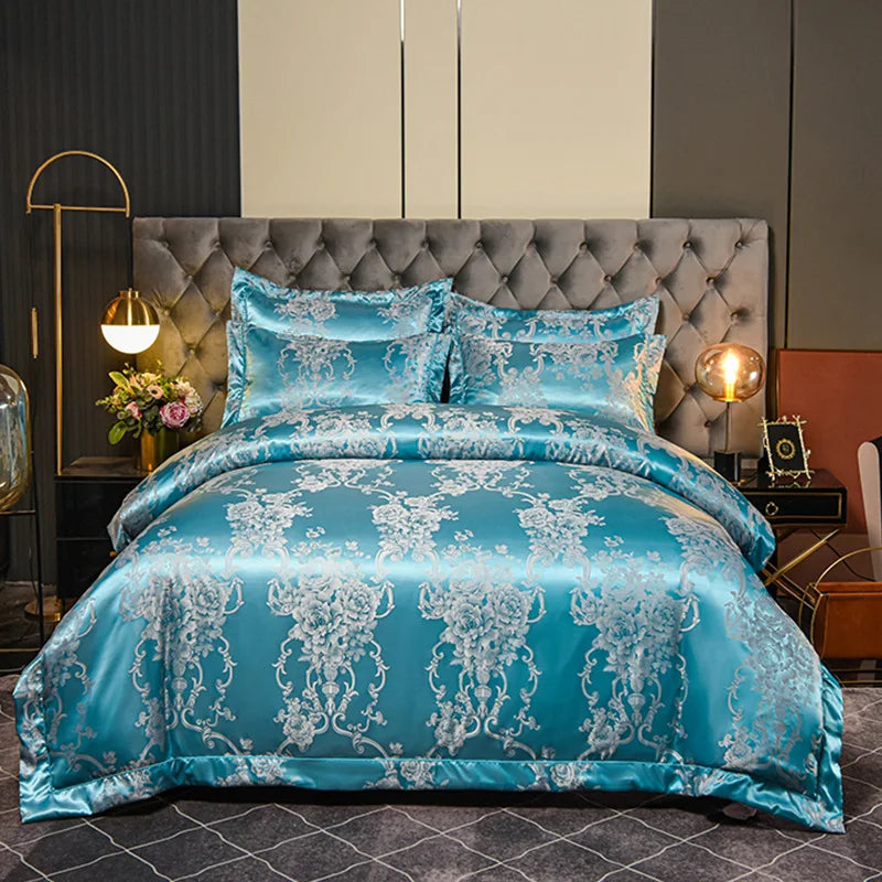 Luxury Satin Jacquard 4-Piece Bedding Set