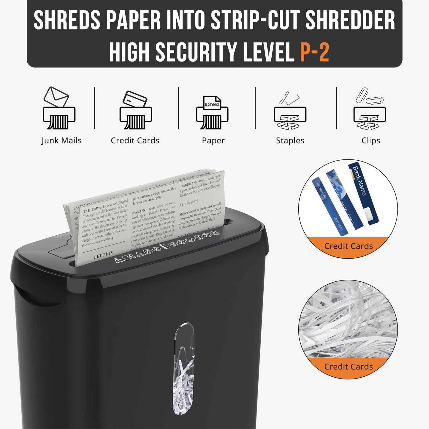 10-Sheet Cross-Cut Paper Shredder with Large Wastebasket