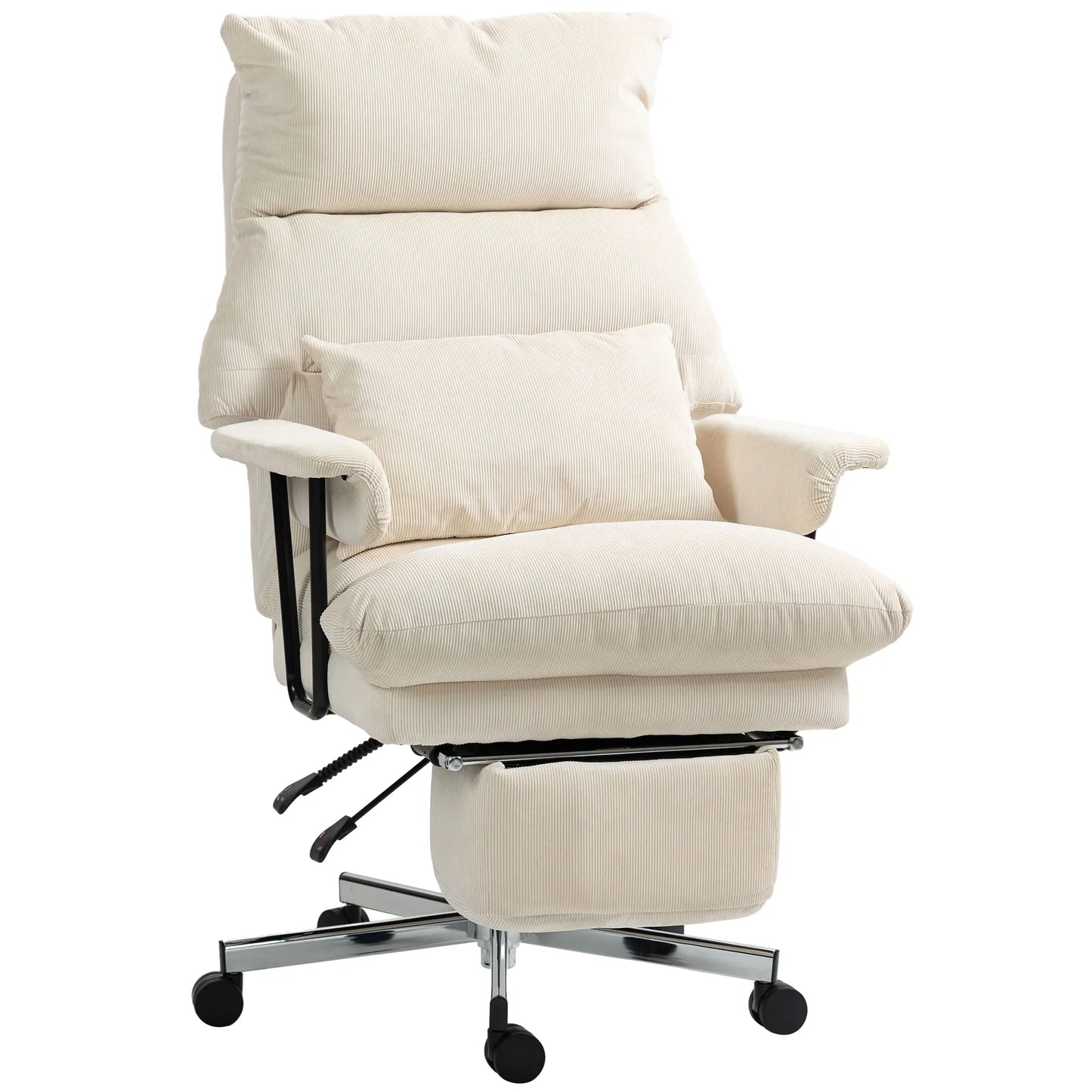 Executive Ergonomic Office Chair with Footrest, High Back Reclining Desk Chair, Adjustable Lumbar Support & Padded Armrests