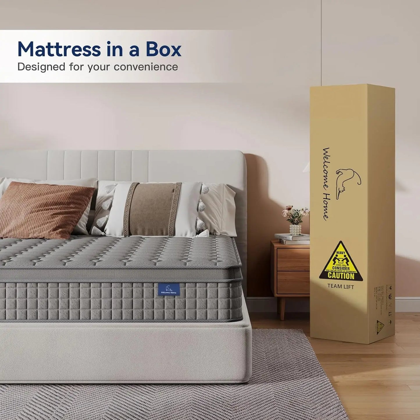 12 Inch Multilayer Hybrid Queen Mattress Multiple Sizes Styles Available Ergonomic Design with Memory Foam and Pocket Spring Med