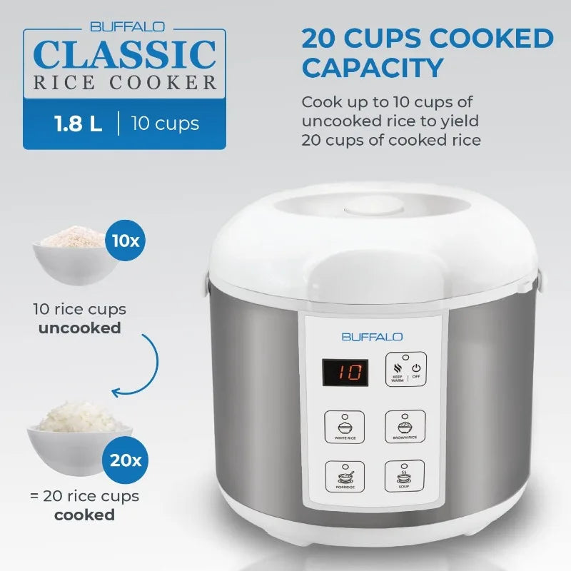 Buffalo Rice Cooker With Clad Stainless Steel Inner Pot