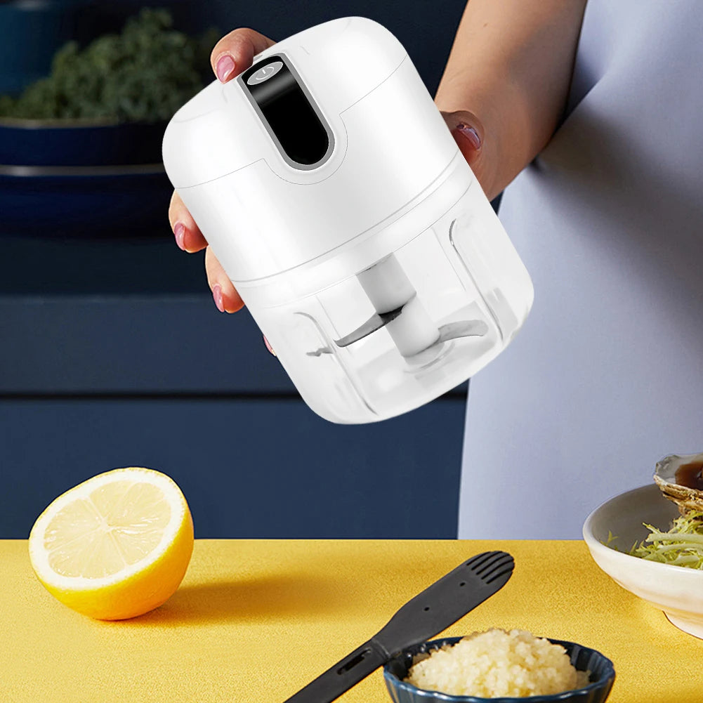 Portable Meat Grinder Mini Electric Garlic Chopper USB Rechargeable 250ML Mini Food Chopper Herb Veggie Cutter Blender Processor