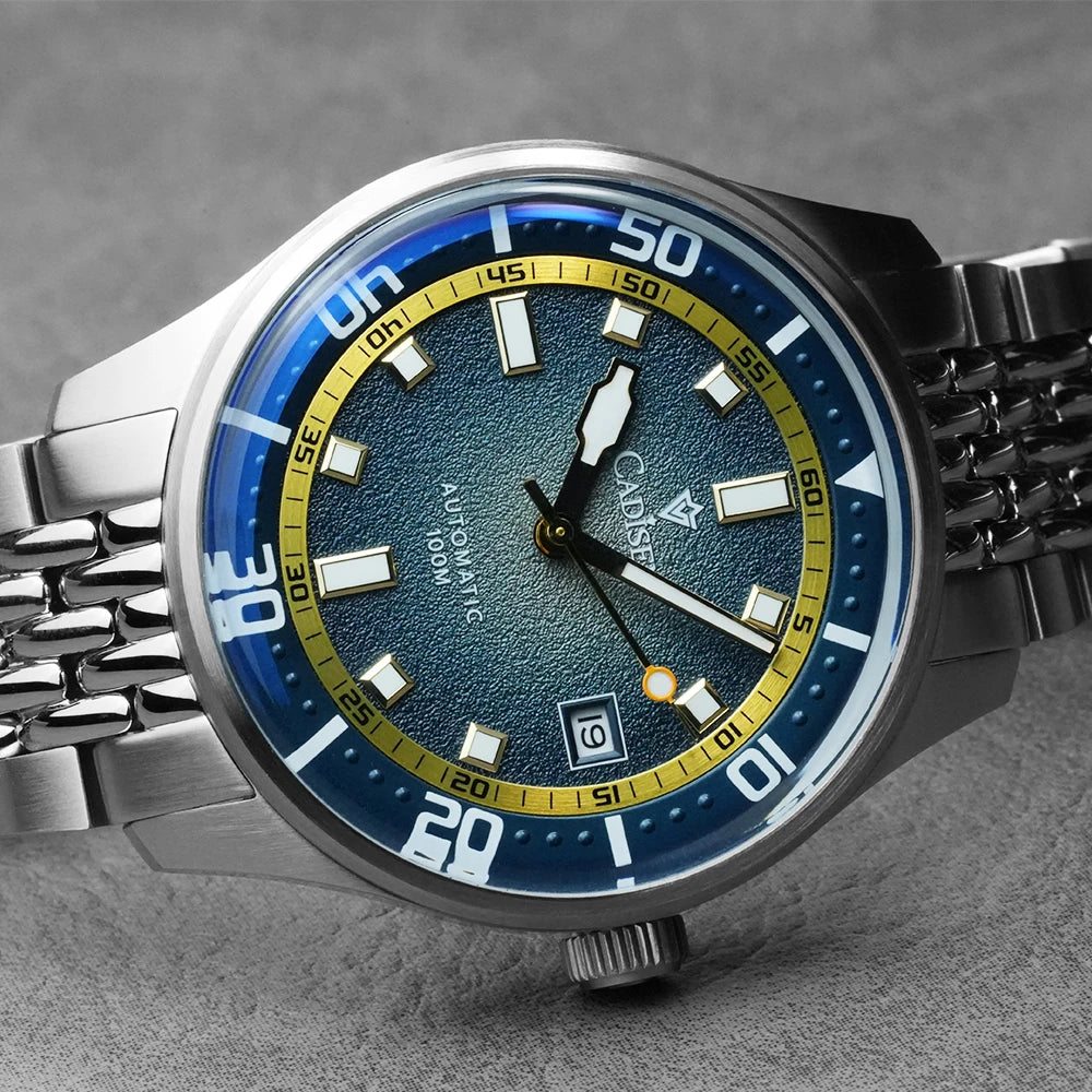 CADISEN Automatic Mechanical Watch Man Silver Business Casual Waterproof Watch Japan MIYOTA 8215 Movement Luminous Men's Watch