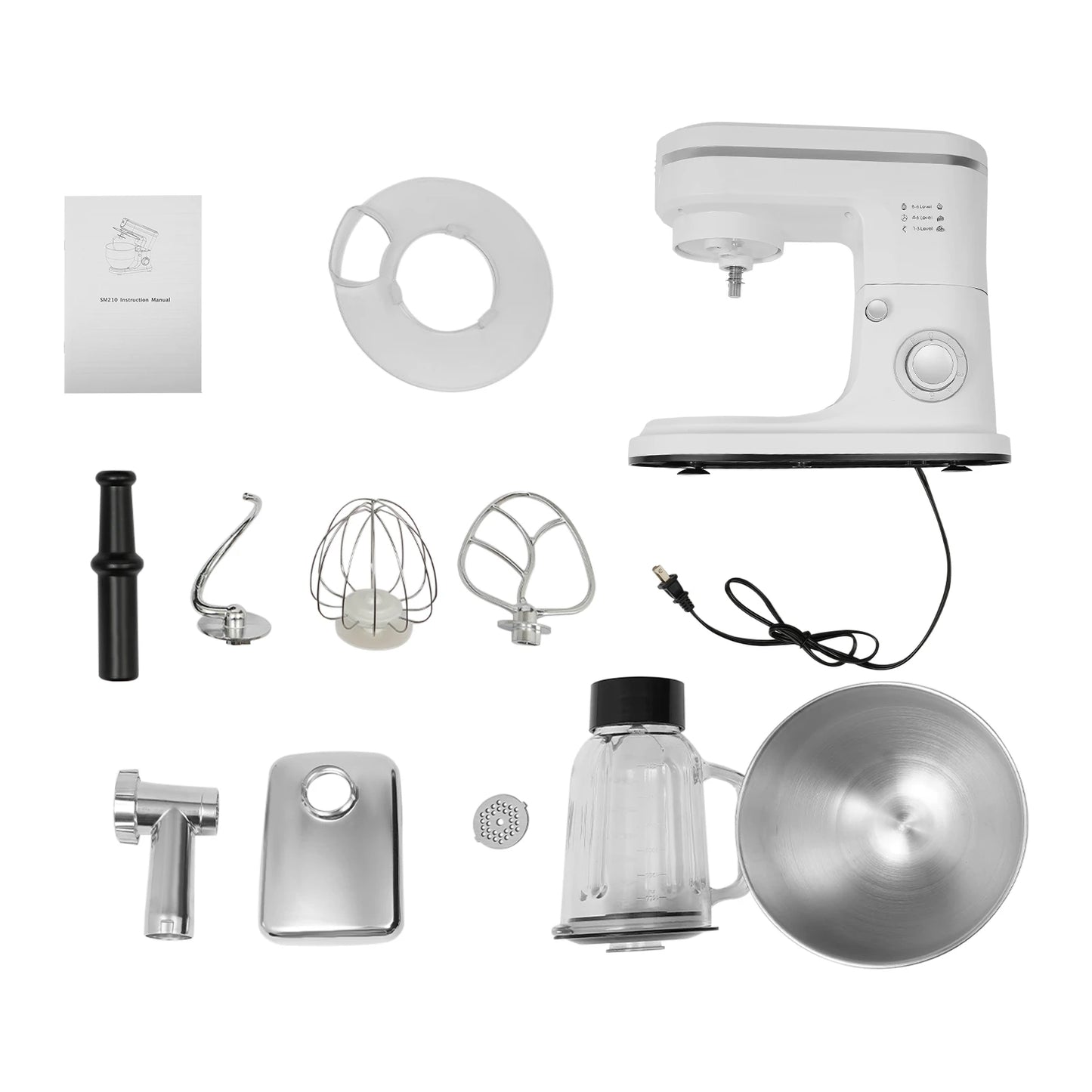 700W Free Standing Food Processor, Stand Mixer, Multifunctional Mixer Suitable for Kitchens, Restaurants, Bakeries
