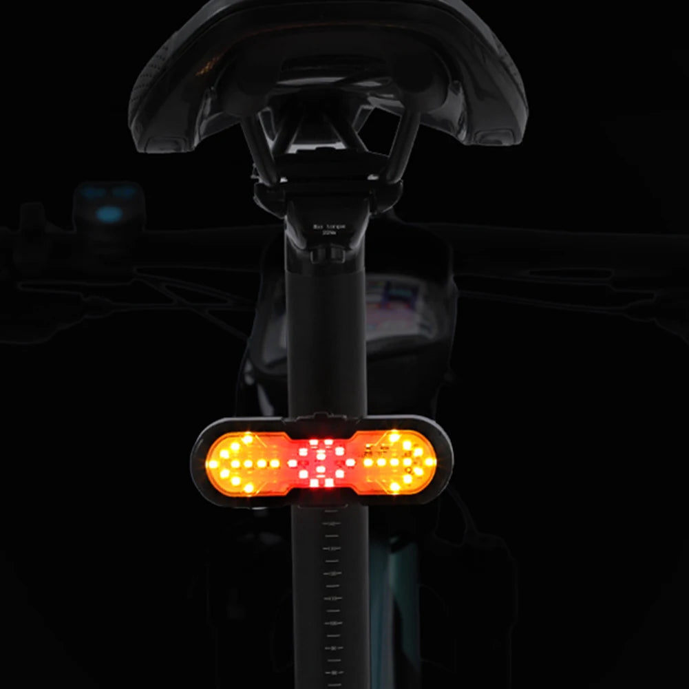 Bike Tail Light Wireless Remote Control Warning Bike Lights with Turn Signals & Horn Bike Rear Light Waterproof for Night Riding