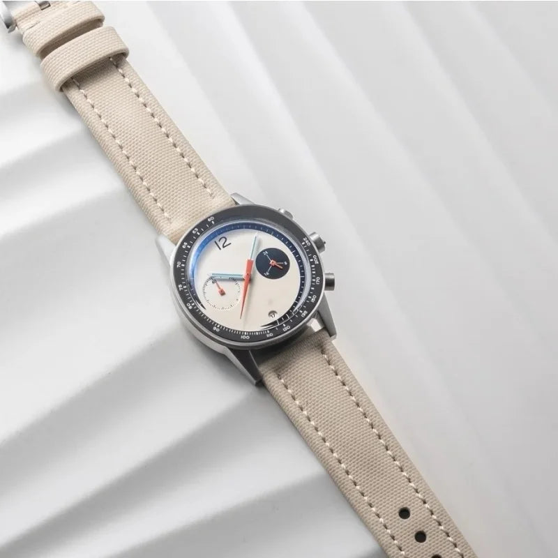 CILOA Vintage Luxury Quartz Watch .Classic Leather Strap Fashion Timepiece