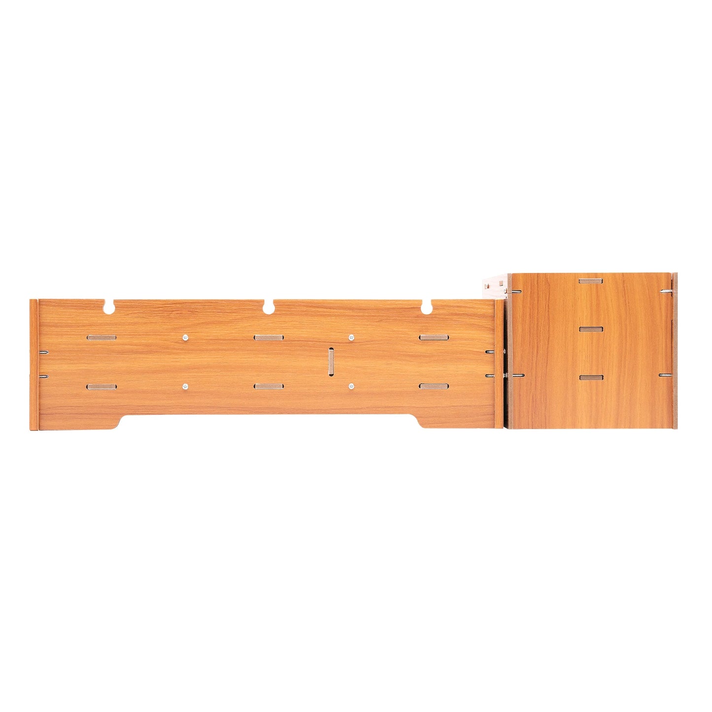 Computer Monitor Stand with Storage Drawers, Wooden Desktop Monitor Riser & Laptop Stand Organizer for Home Office