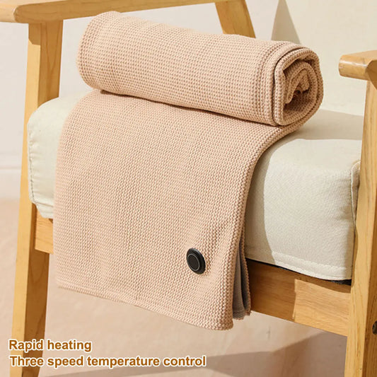 Wearable USB Electric Heated Blanket with 5000mAh Power Bank 3-Level Heating Electric Blanket Shawl Portable Body Warmer Blanket