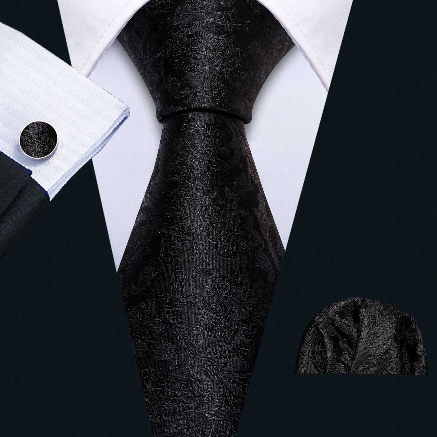 Men’s Luxury Brown Floral Silk Necktie .Elegant Wedding, Business & Formal Dress Tie