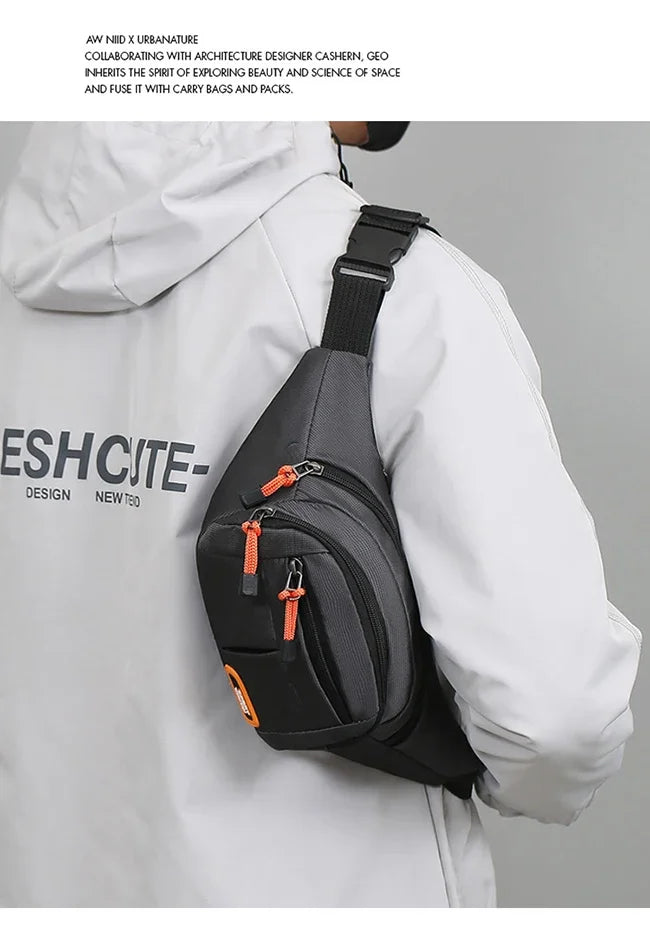 Oxford Waterproof Waist Bag. Unisex Crossbody Belt Bag for Travel, Hiking & Everyday Carry