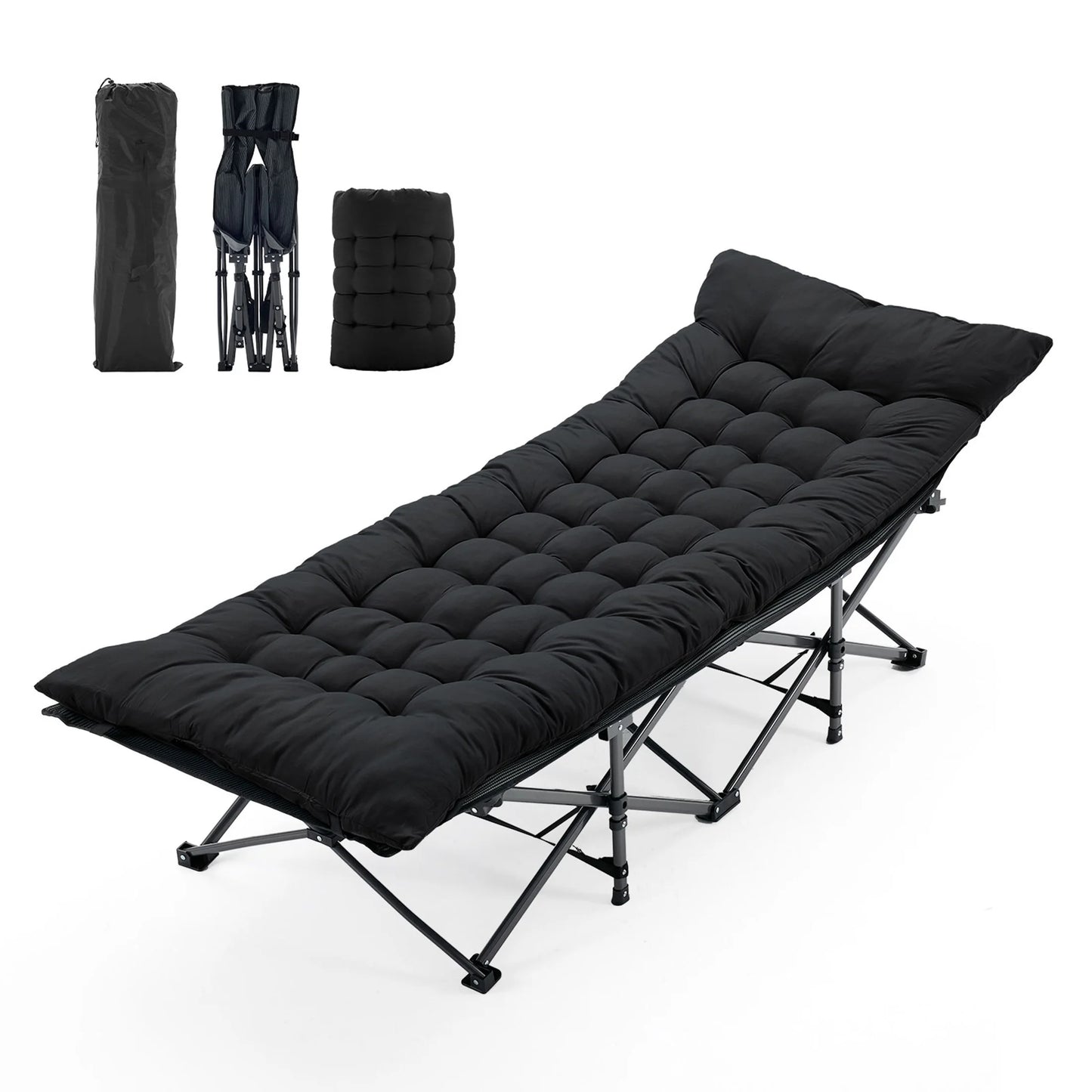 Portable Folding Camping Cot Bed.Heavy-Duty Outdoor Sleeping Cot for Camping, Travel & Relaxation