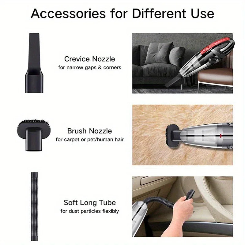 Cordless Handheld Vacuum Cleaner | Rechargeable Portable Car & Home Vacuum with Powerful Suction and Multi-Surface Cleaning