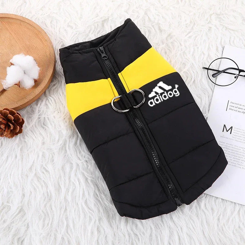 Waterproof Winter Dog Jacket. Warm Padded Pet Coat with Zipper Vest