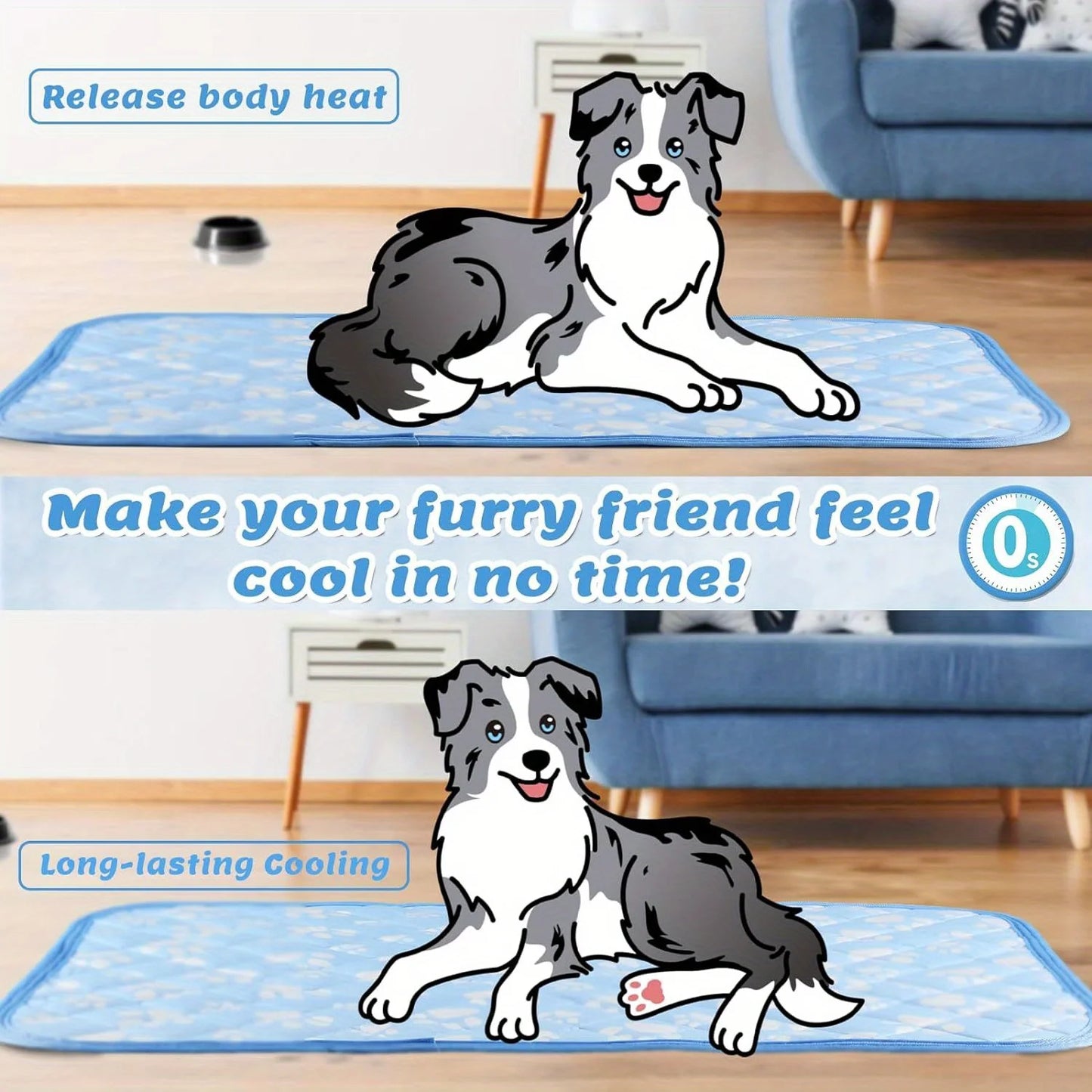Self-Cooling Dog Mat .Extra Large Cooling Pad for Dogs & Pets