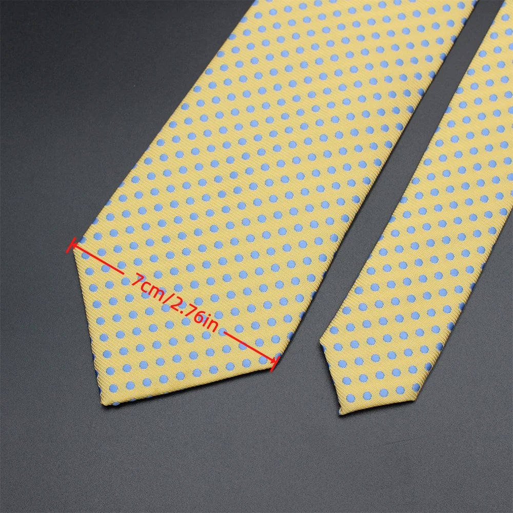 Men’s Classic 7cm Polka Dot Necktie. Luxury Business, Wedding & Formal Dress Tie