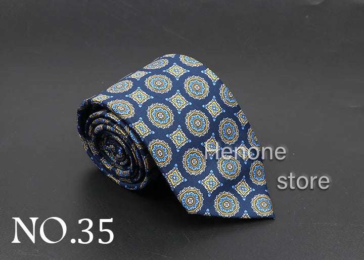 Luxury Floral & Paisley Men’s Silk Necktie .Wedding & Business Tie