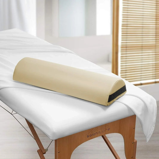 Jumbo Half Round Massage Table Bolster Pillow Pad Cream