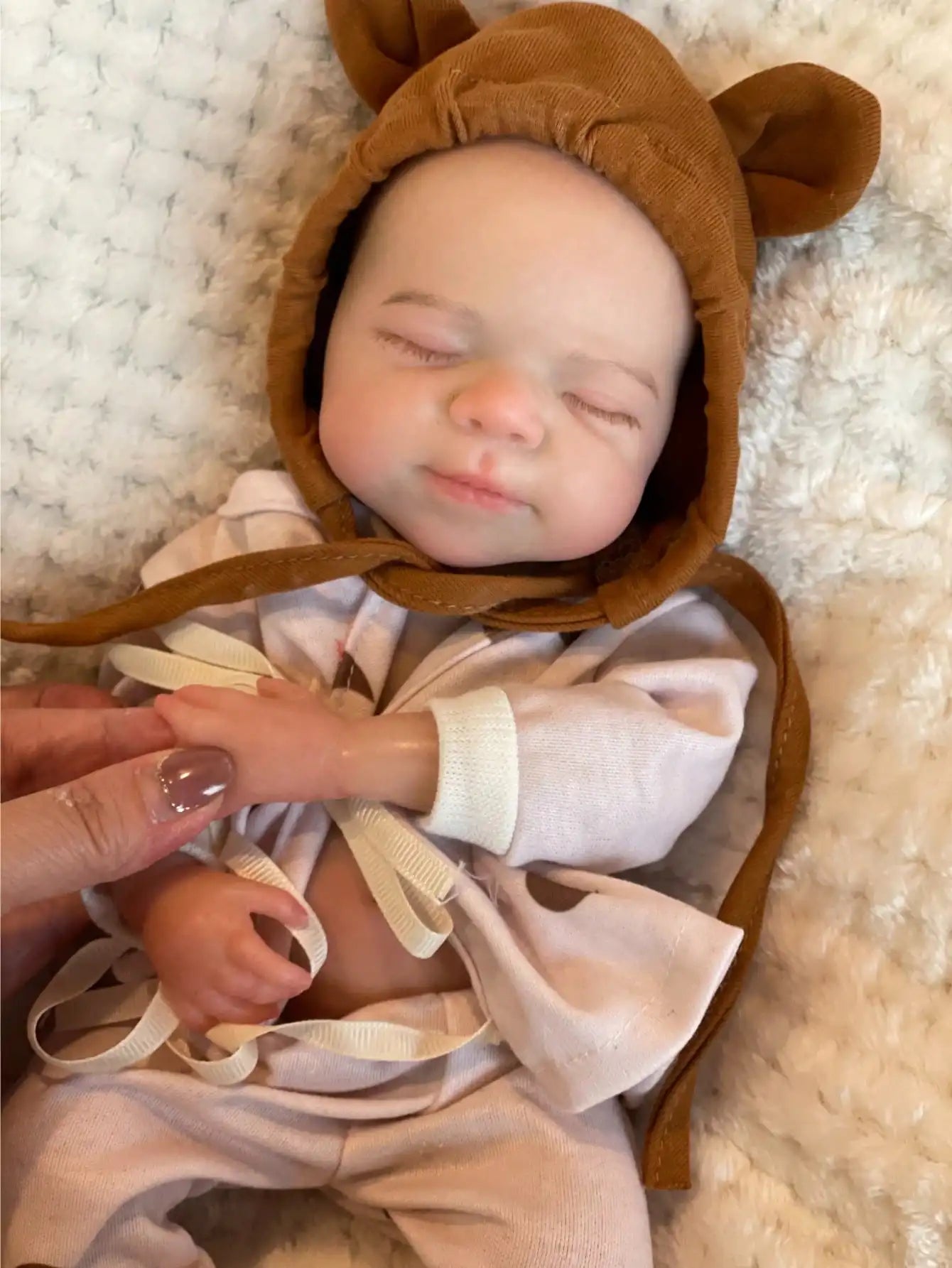 Saskia 13-Inch Silicone Pascale Reborn Doll: A Lifelike Handmade Baby Girl with Openable Mouth, Realistic Painted Veins Doll