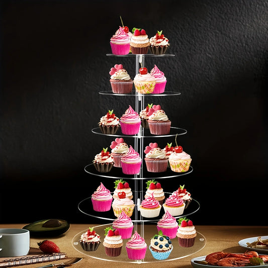 Acrylic 6-layer Cake Rack, Party Small Cake Storage Rack, Home Decoration, Party Decoration, Halloween And Christmas Decoration