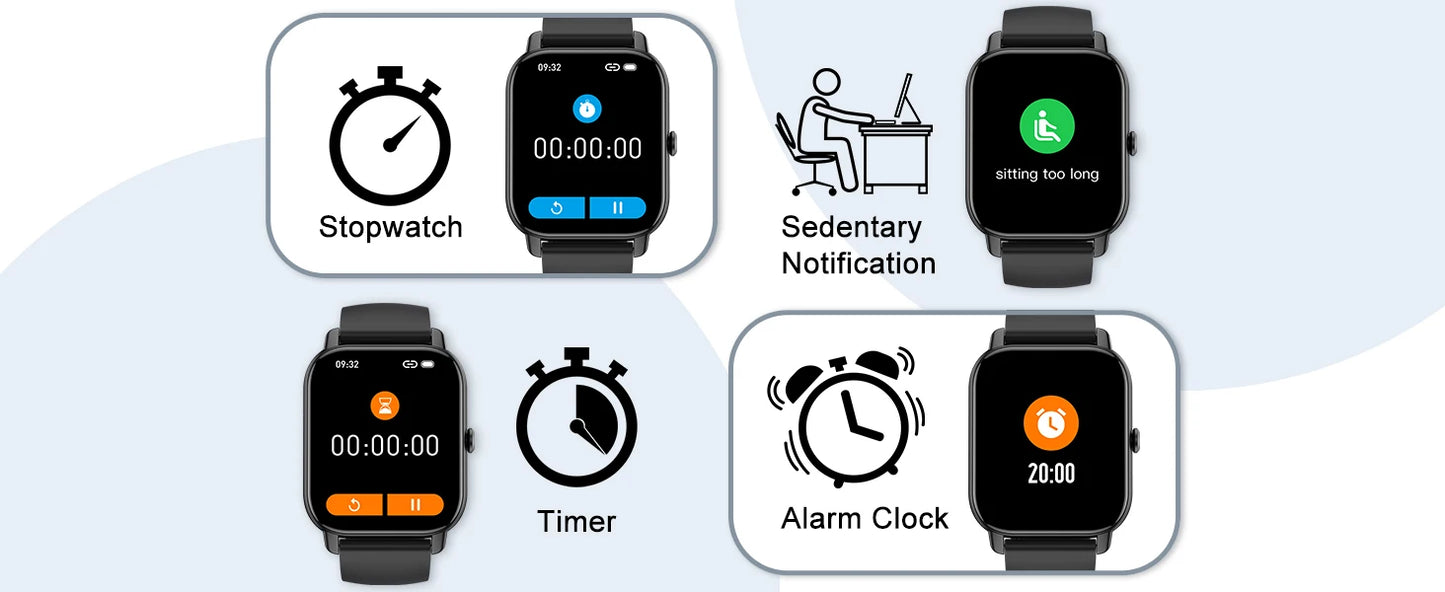 Premium Bluetooth Smart Watch with Fitness Tracker, Calls & Health Monitoring