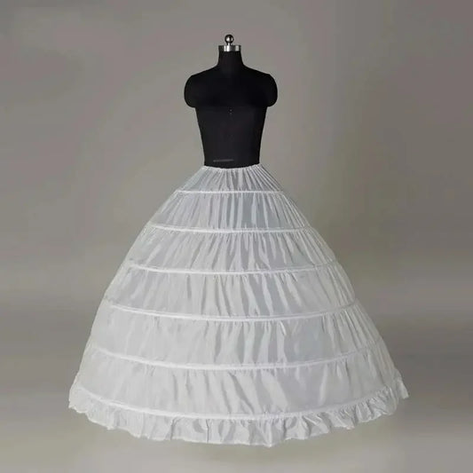 6 Hoop Crinoline Long Wedding Petticoat Ball Gown Dress Black White Red Underskirt Skirt Half Slips Wedding Accessories