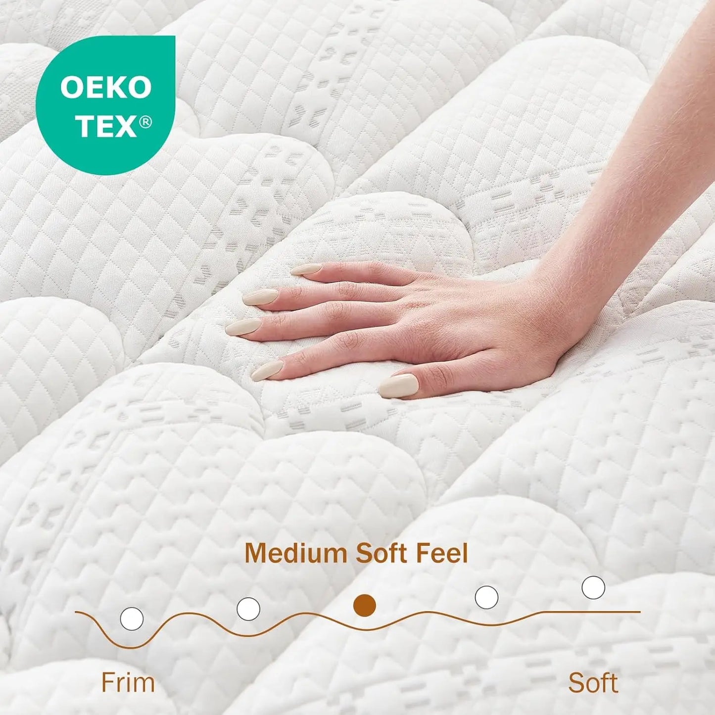 King Mattress 12 Inch King Size Hybrid Mattresses in a Box Memory Foam and Independent Pocket Springs for Pressure Relief CertiP