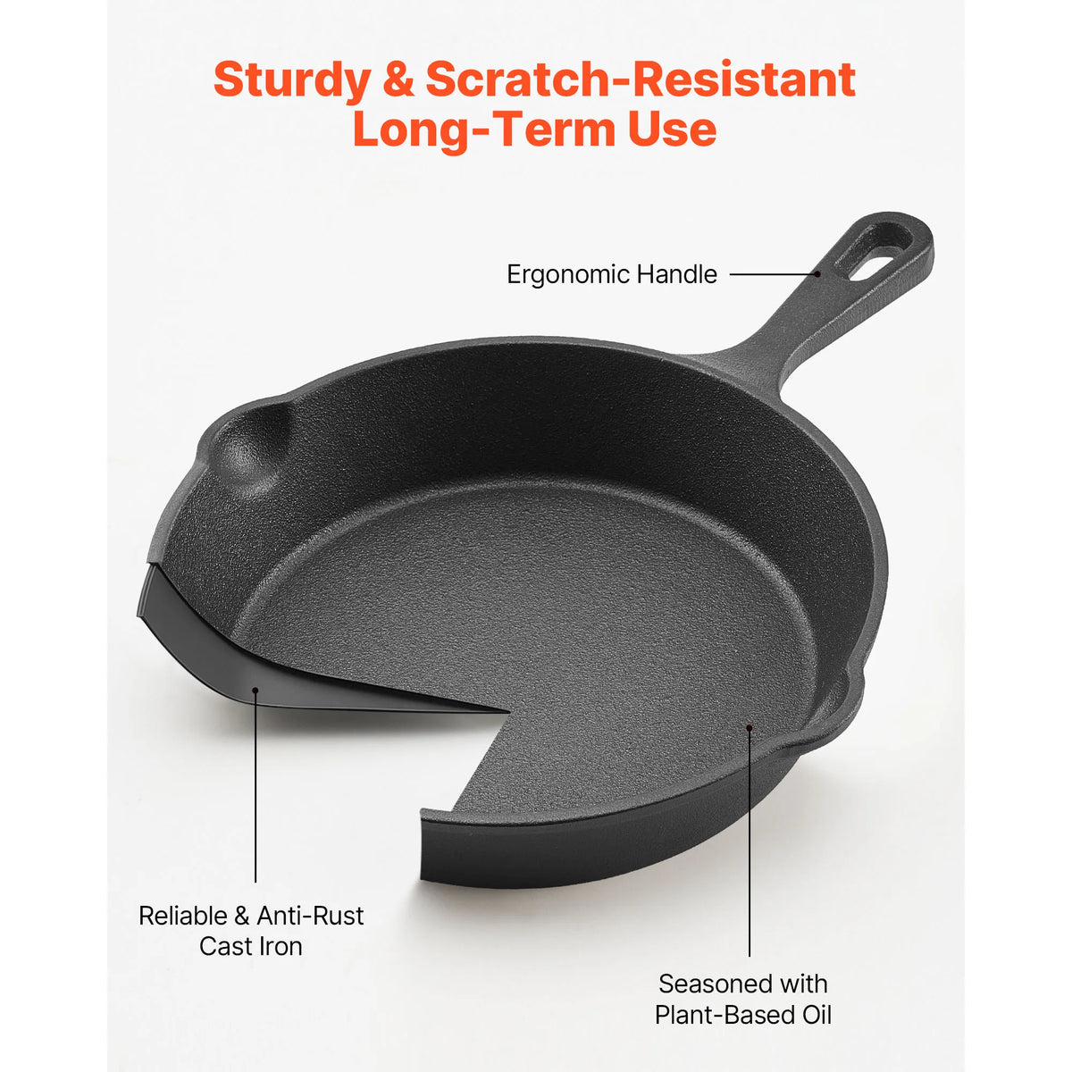 4-Piece Cast Iron Skillet Set | Heavy-Duty Frying Pan Collection