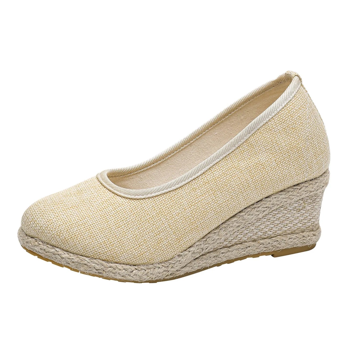 Wedges Woman Spring Summer Espadrilles Women Casual Slip-On Loafers Heeled Shoes Comfort Shallow Pumps Footwear Zapatos Mujer