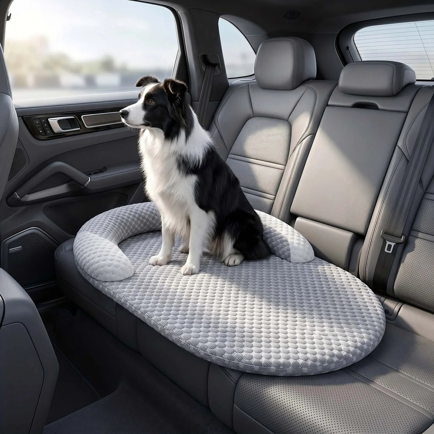 Self Cooling Plush Pet Bed for Dogs & Cats . Soft Round Calming Bed with Washable Cover