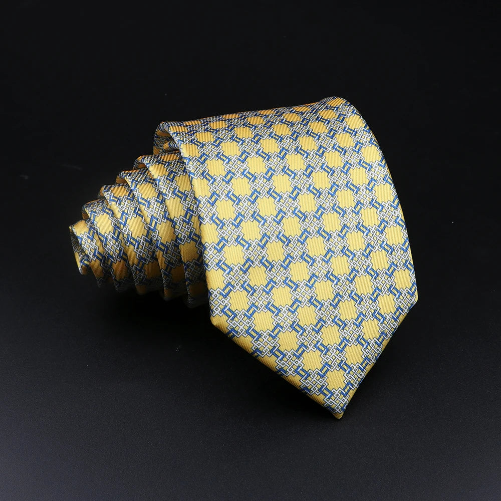 51 Styles Men's Silk Ties Jacquard Striped Plaid Floral Necktie Accessories Daily Wear Shirt Suit Cravat Wedding Party Gift
